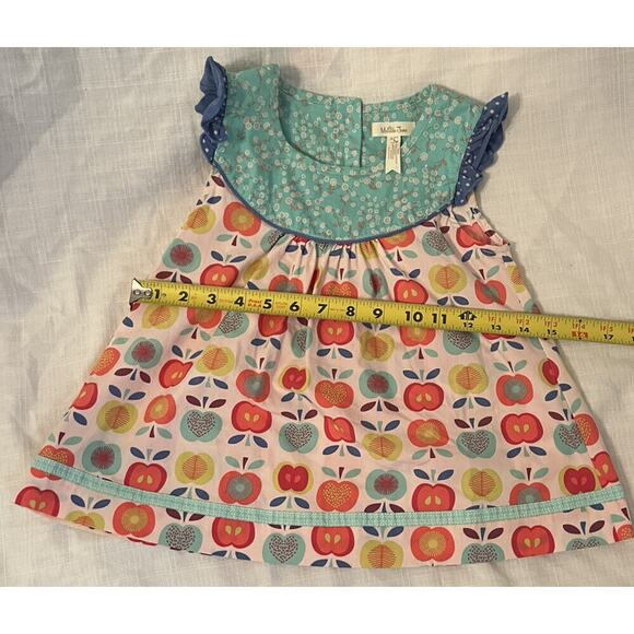 Matilda Jane Girls Dress Size 8 Apples Ruffles And Buttons On Back - EUC - Picture 7 of 8